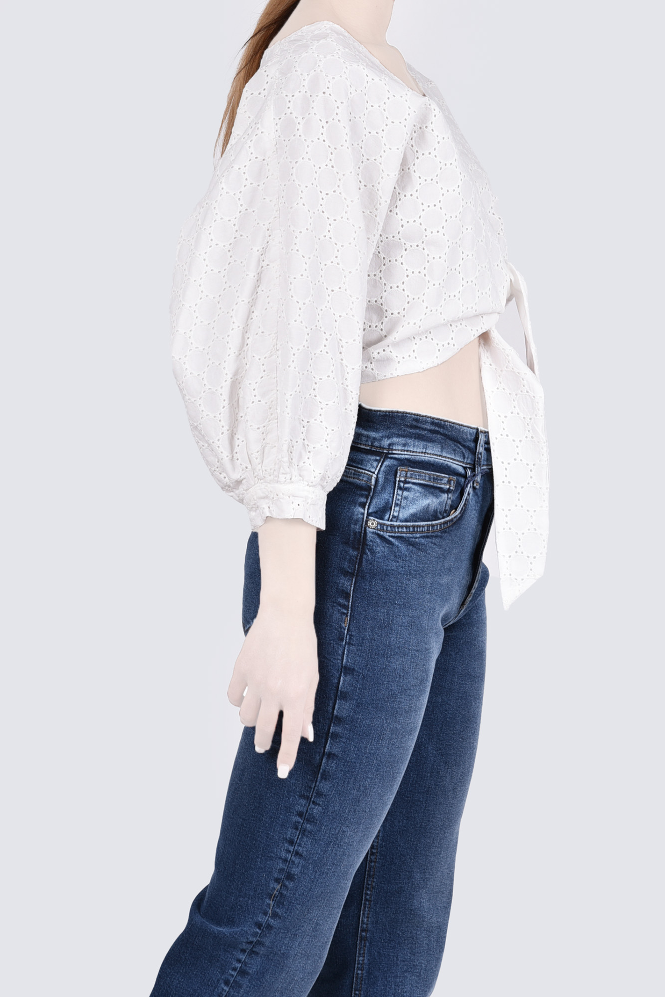 بلوز آستین بلند گره دار