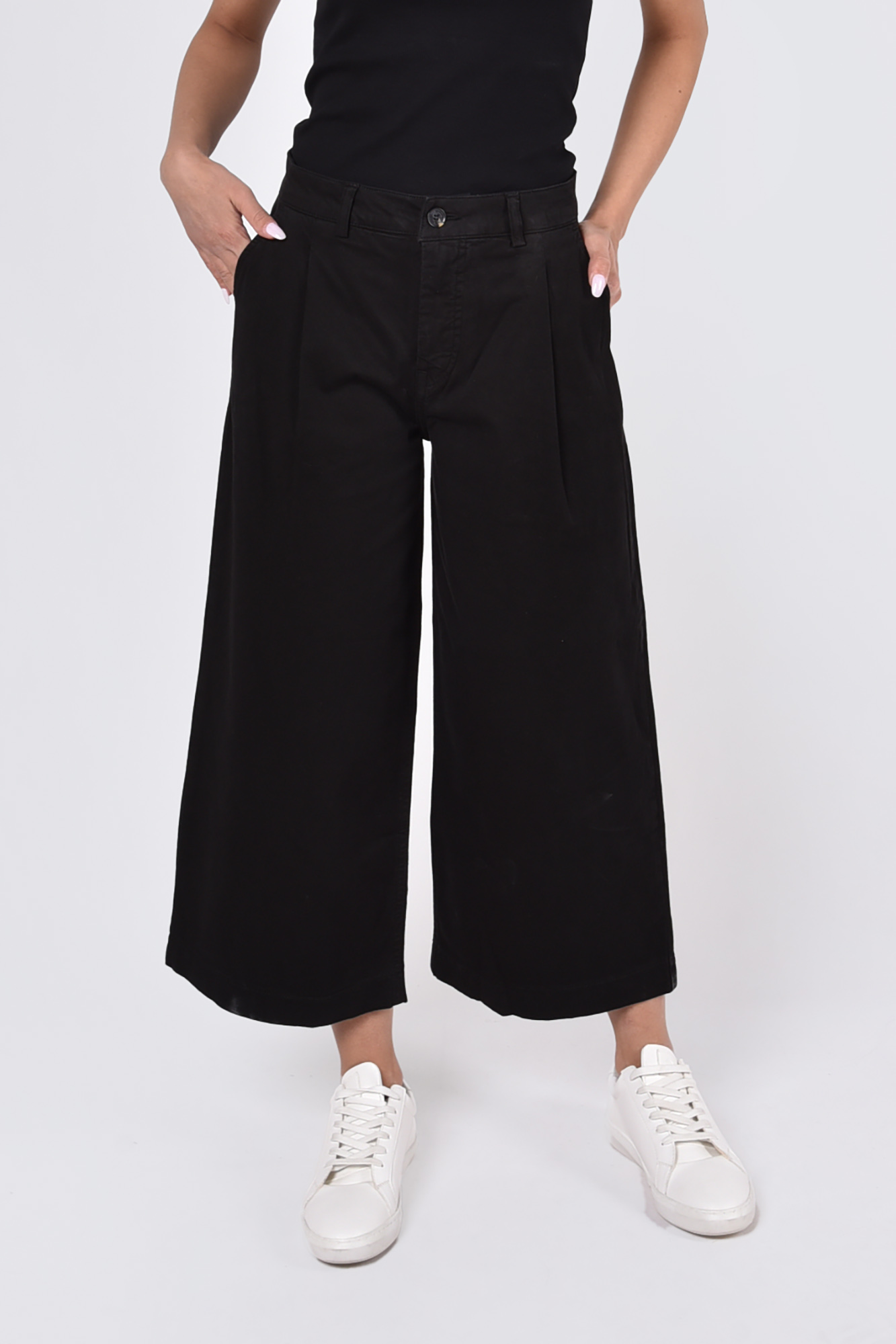 شلوار کتان کوتاه واید