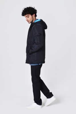 کاپشن بلند پافر آستر آبی