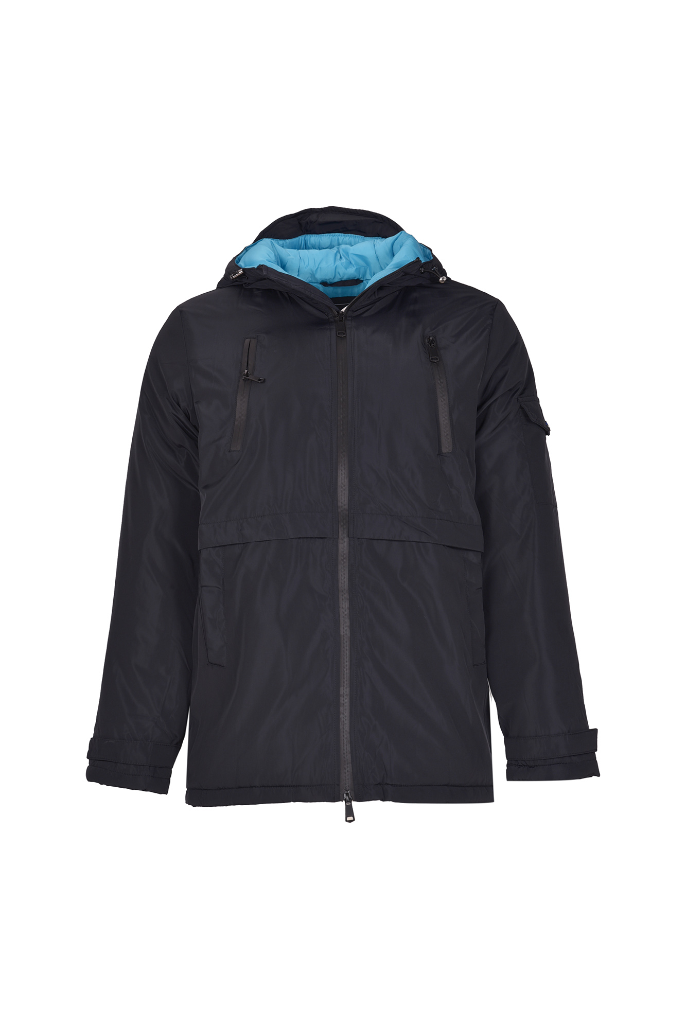 کاپشن بلند پافر آستر آبی