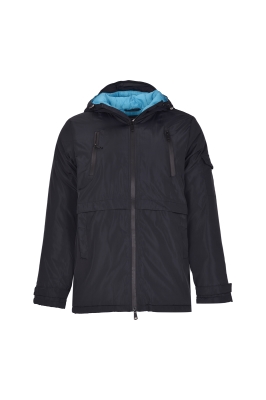 کاپشن بلند پافر آستر آبی