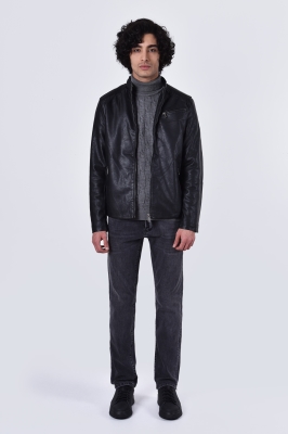 کاپشن چرم سرشانه دوخت دار