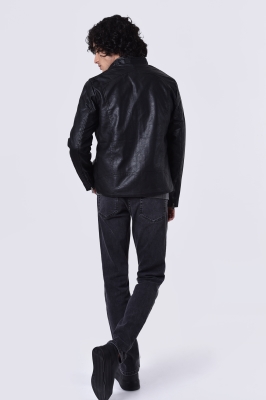 کاپشن چرم سرشانه دوخت دار