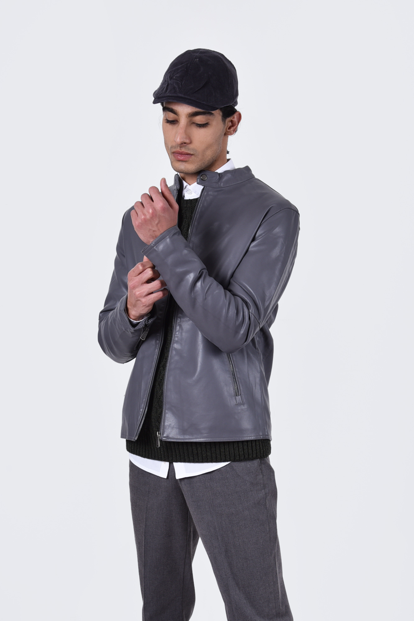 کاپشن چرم کوتاه