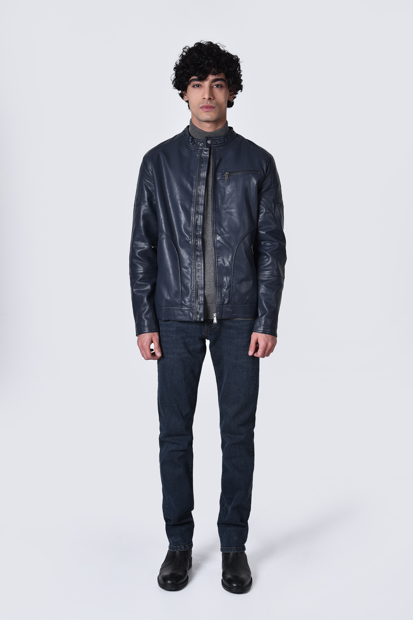 کاپشن چرم برش دار