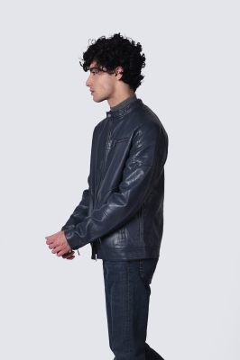 کاپشن چرم برش دار