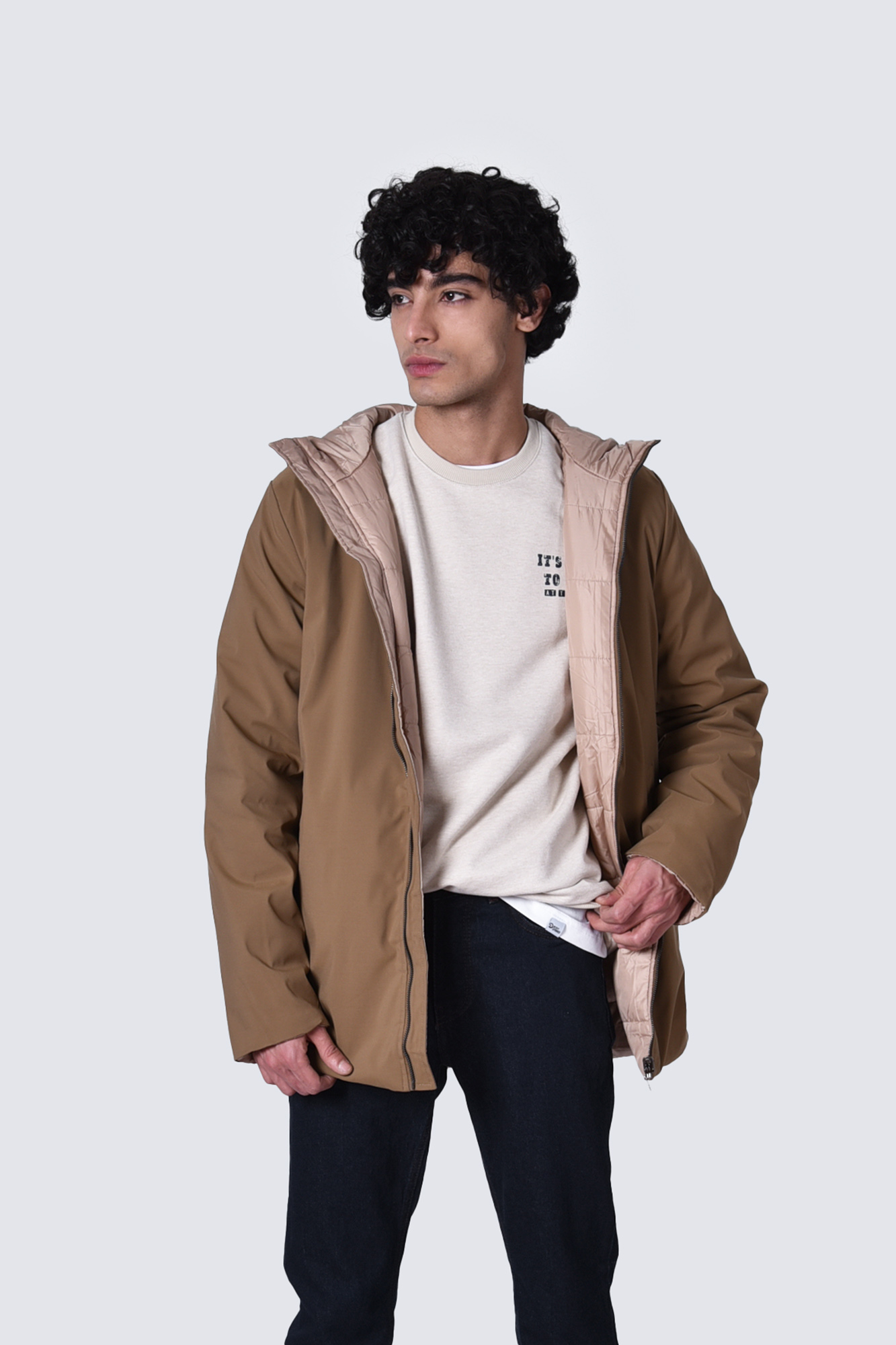 کاپشن بلند دو رو