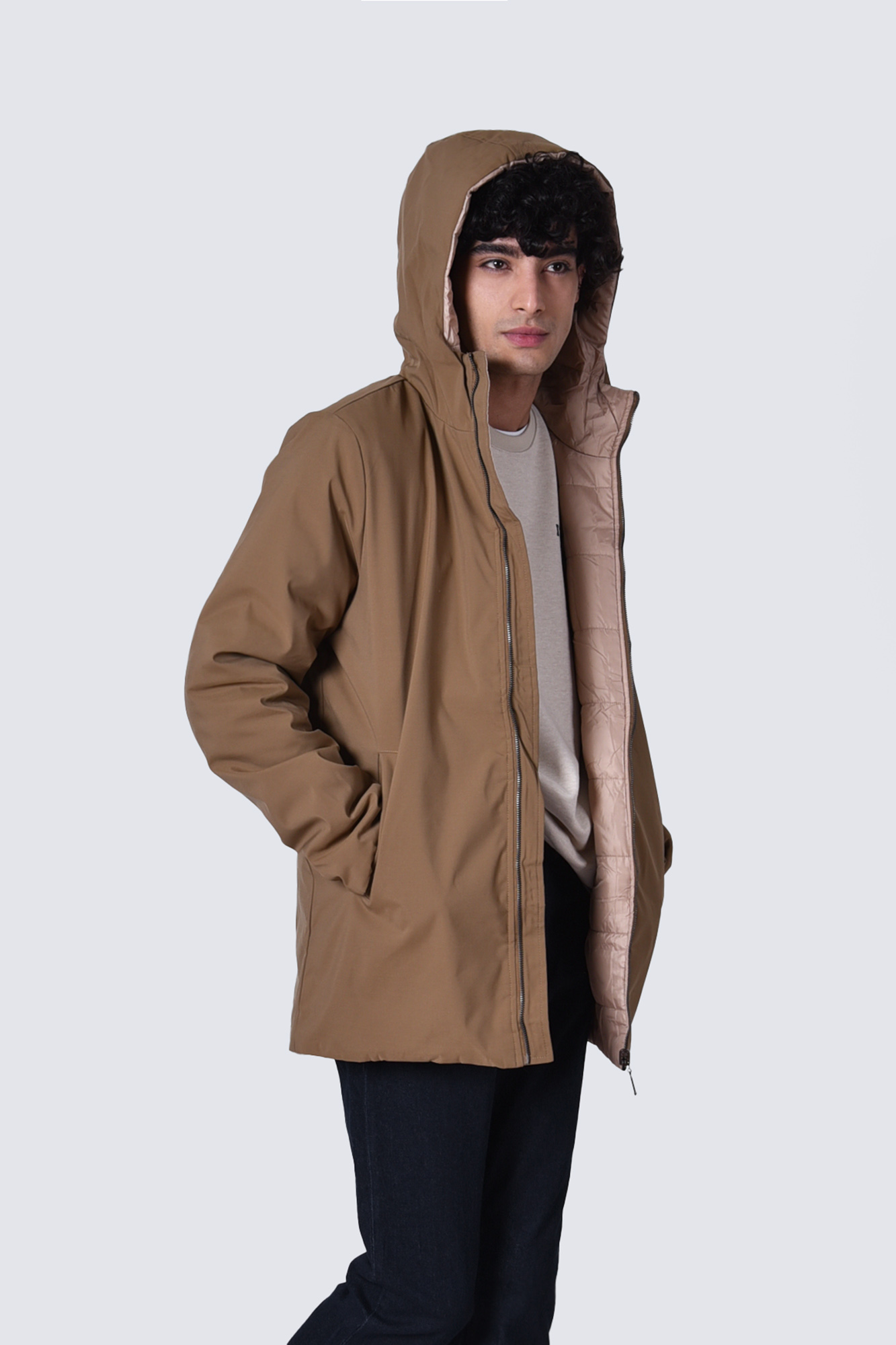 کاپشن بلند دو رو