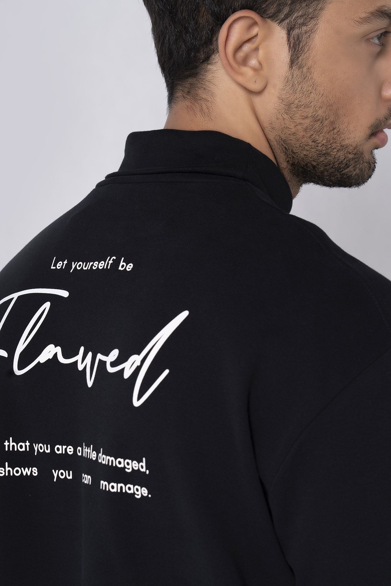 تیشرت آستین بلند یقه اسکی چاپی