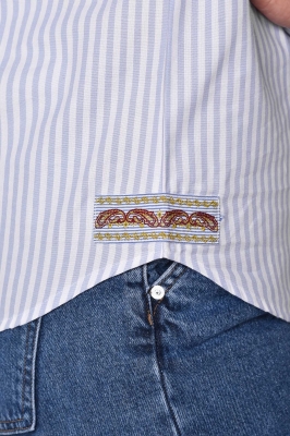 شومیز آستین بلند راه راه برش دار