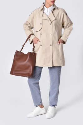 مانتو کتان یوک دار