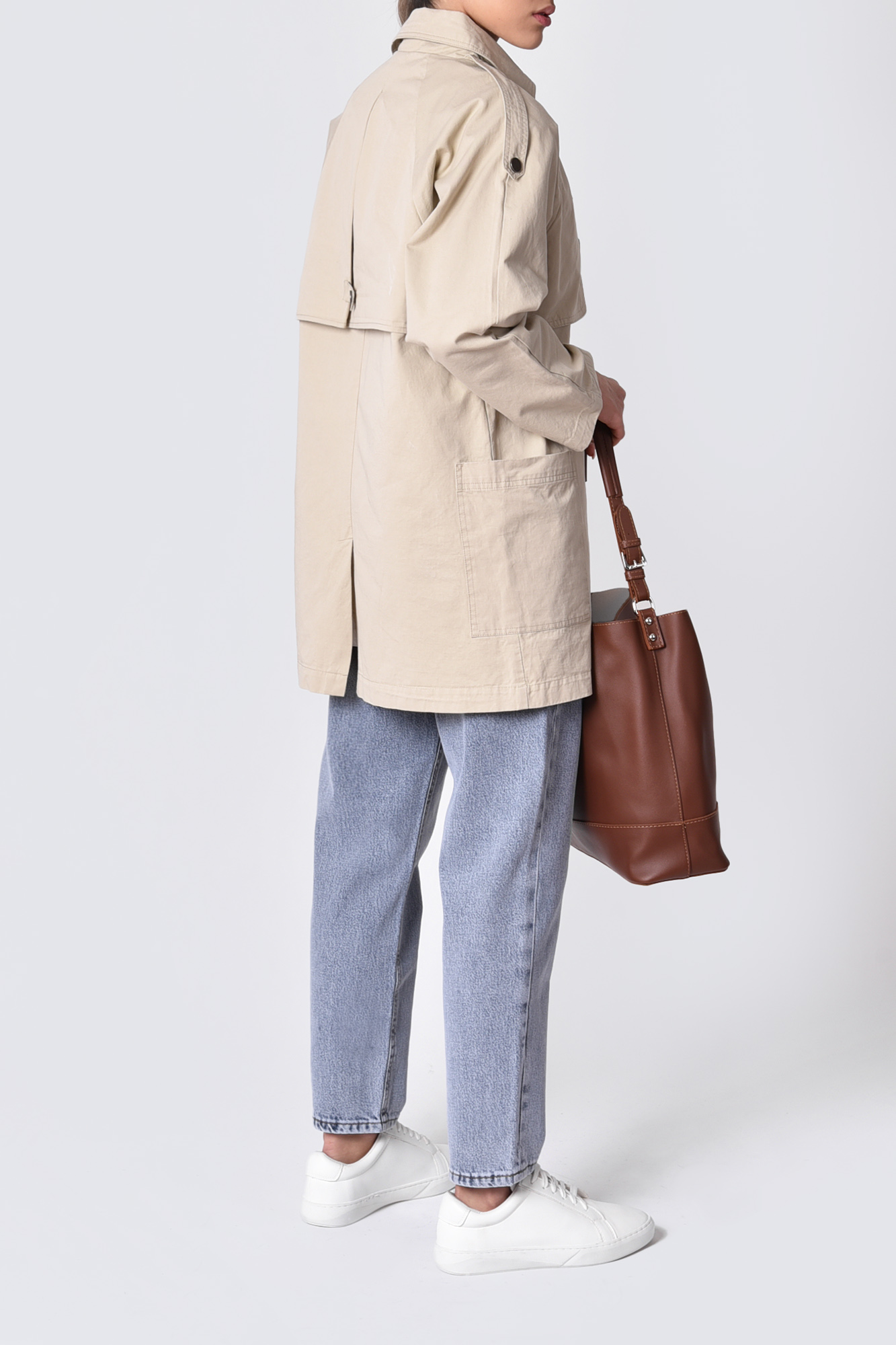 مانتو کتان یوک دار