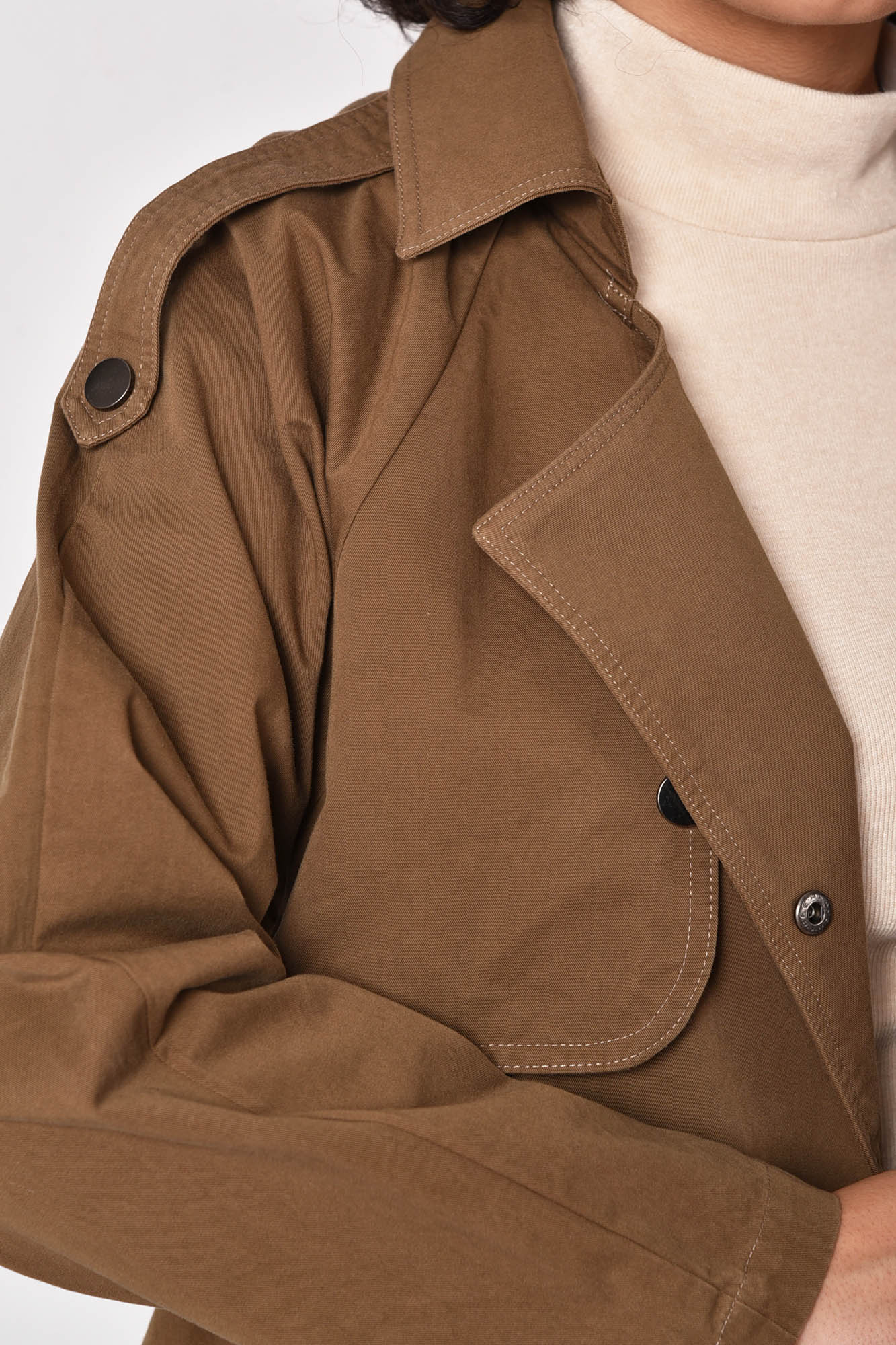 مانتو کتان یوک دار