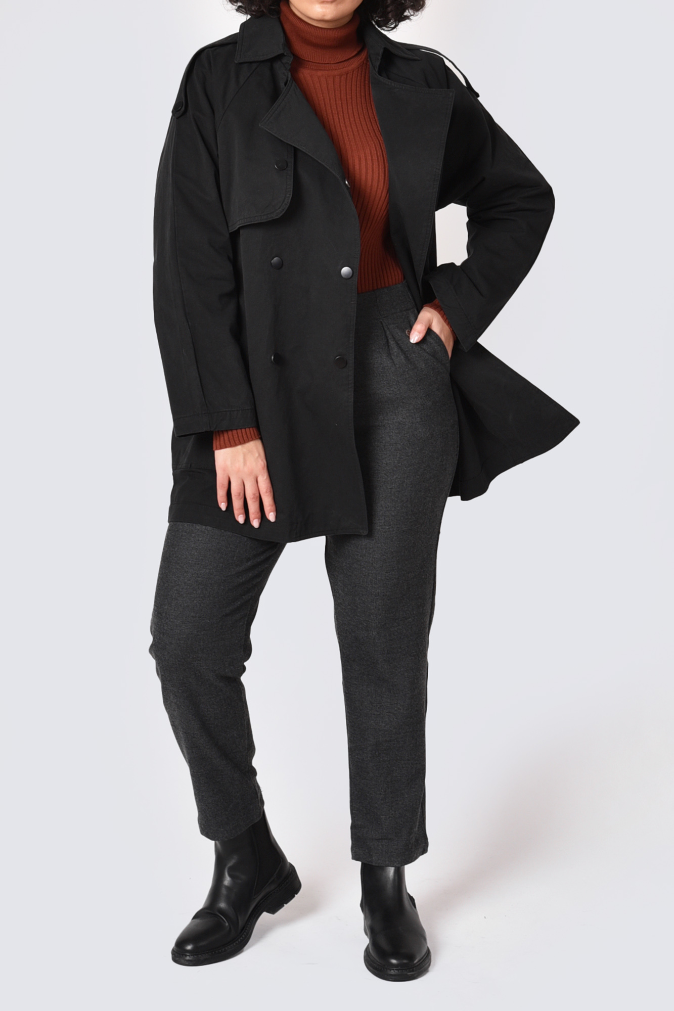 مانتو کتان یوک دار