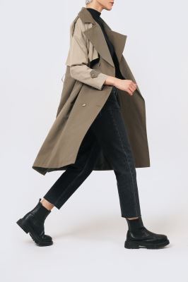 ترنچ کت دو رنگ آستر دار