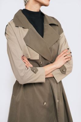 ترنچ کت دو رنگ آستر دار