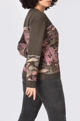 تیشرت آستین بلندفول پرینت گلدوزی دار