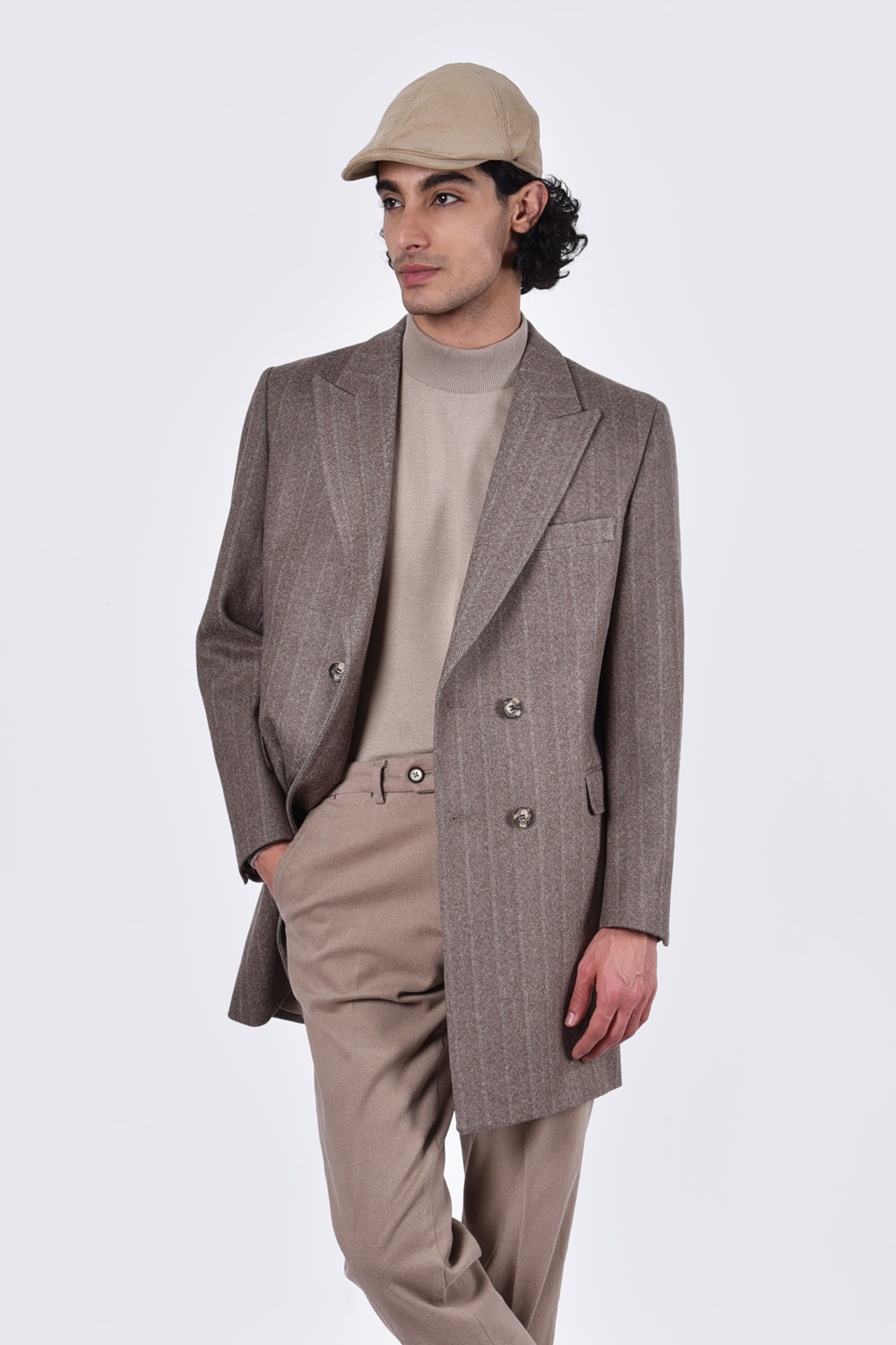 پالتو بلند یقه بلیزر چهار دکمه