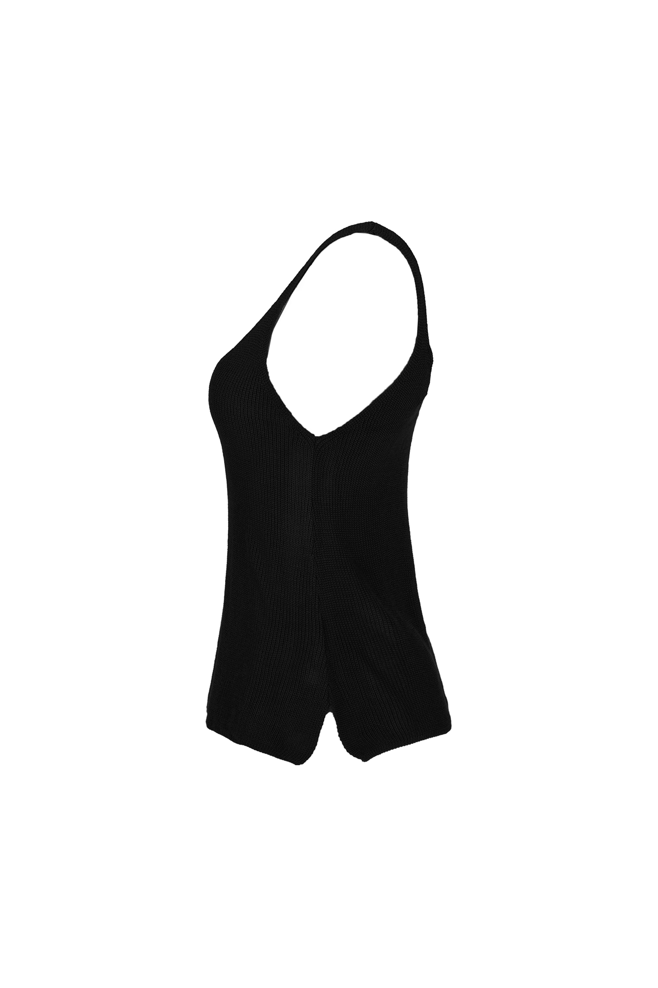 تاپ بافت یقه هفت بغل چاک دار