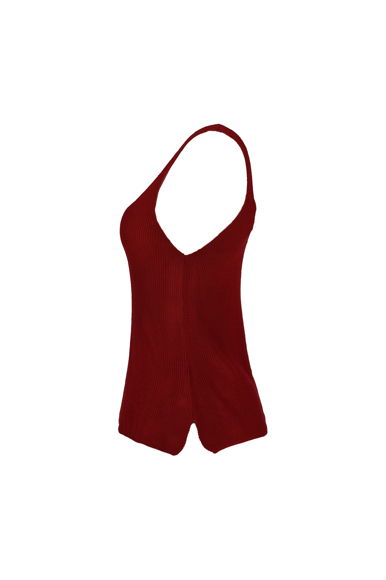 تاپ بافت یقه هفت بغل چاک دار