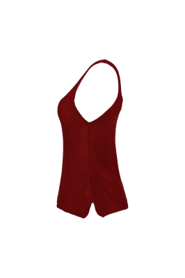 تاپ بافت یقه هفت بغل چاک دار