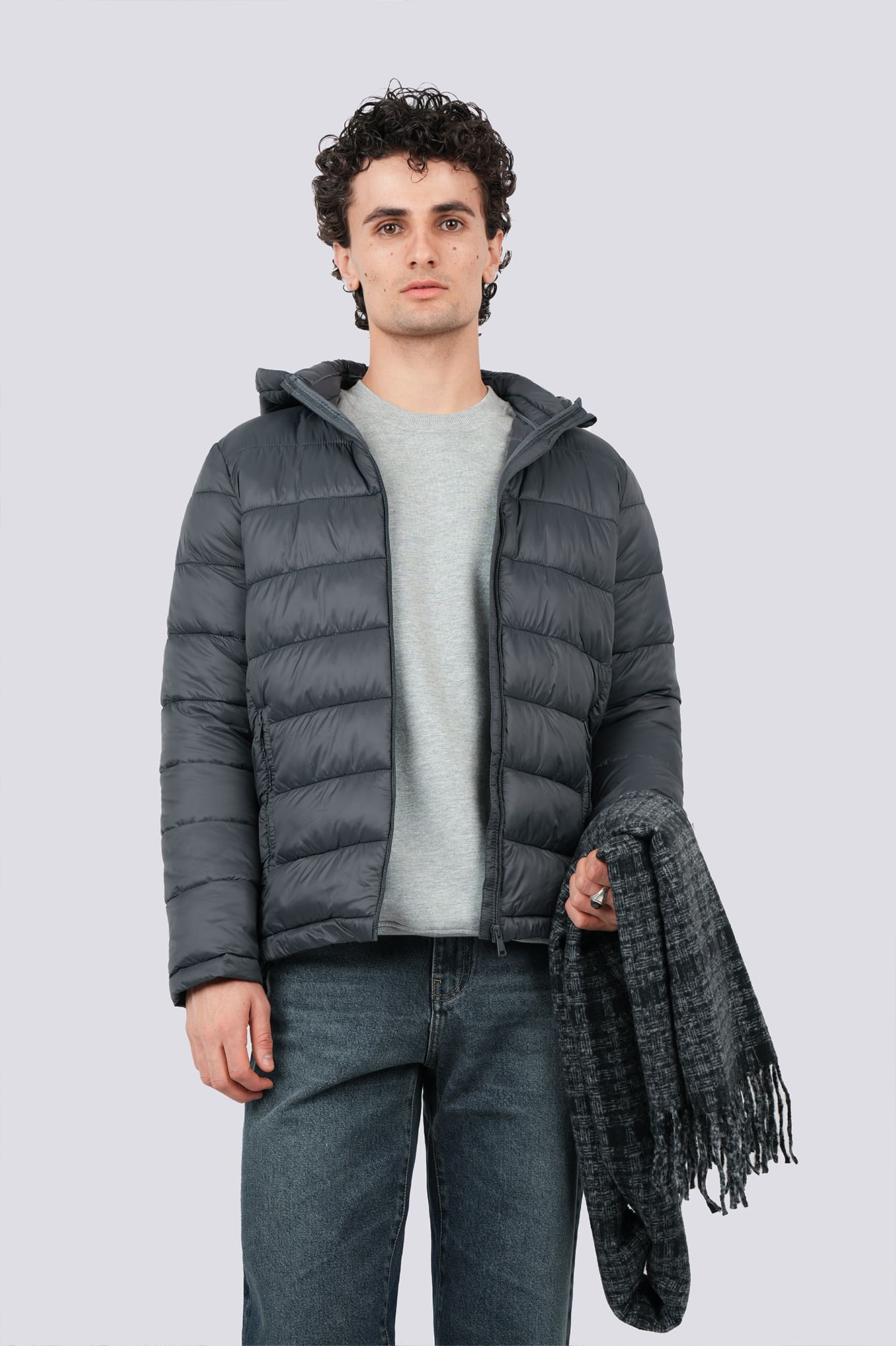 کاپشن کوتاه کلاهدار