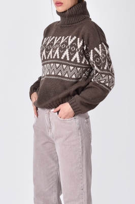 بافت ژاکارد یقه اسکی