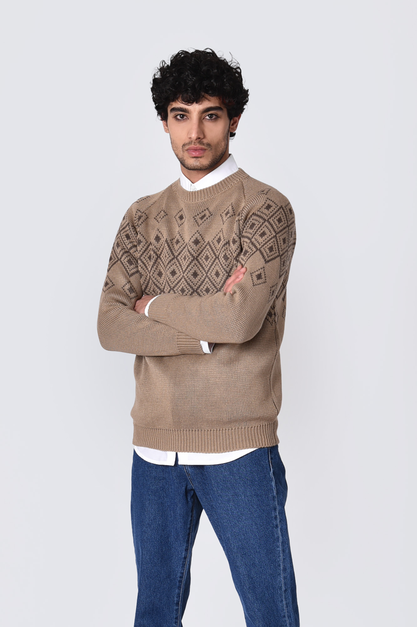 بافت آستین رگلان طرحدار