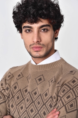 بافت آستین رگلان طرحدار