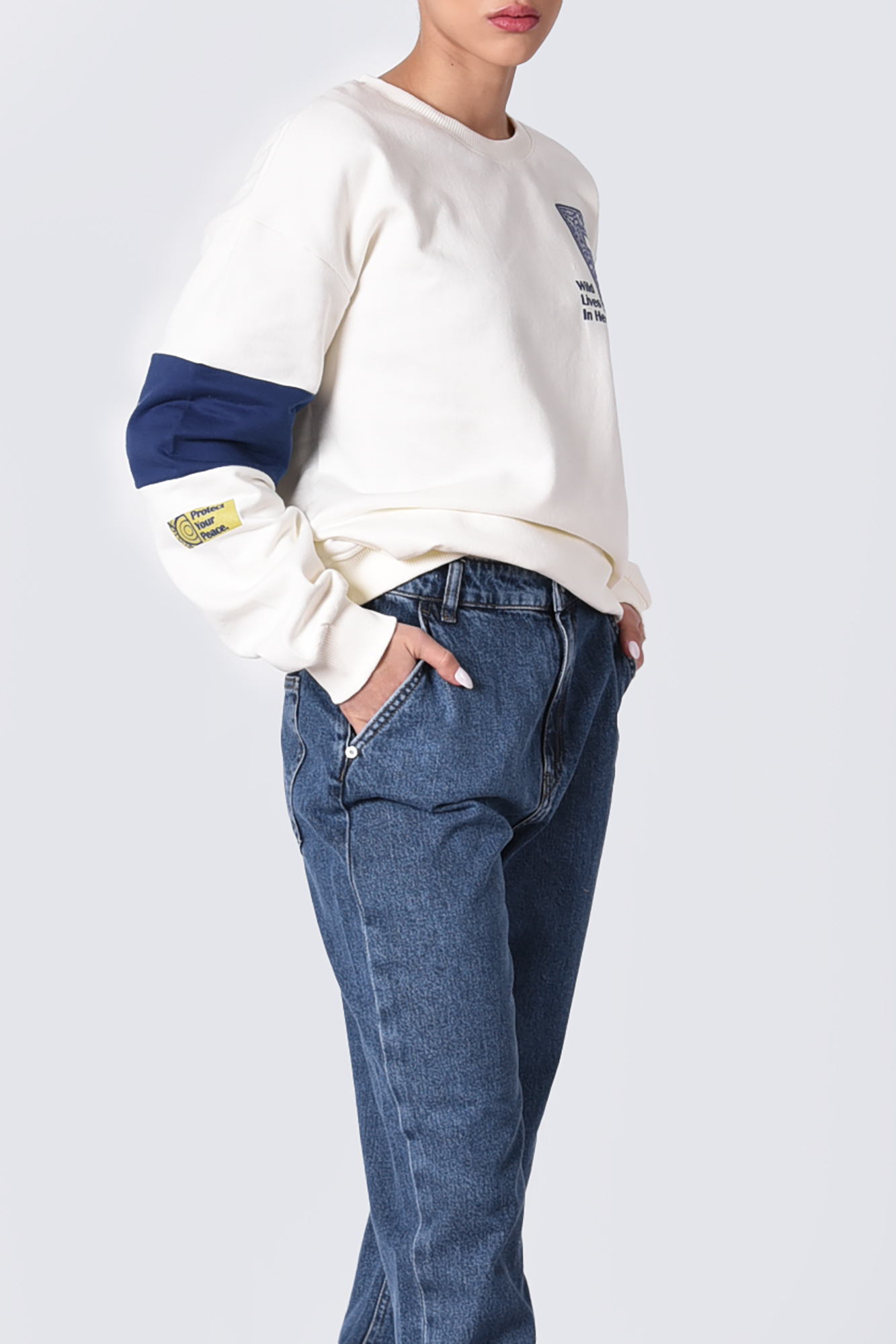 تیشرت آستین بلند چاپ و گلدوزی دار