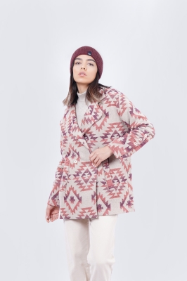 پالتو طرحدار با مغذی چرم