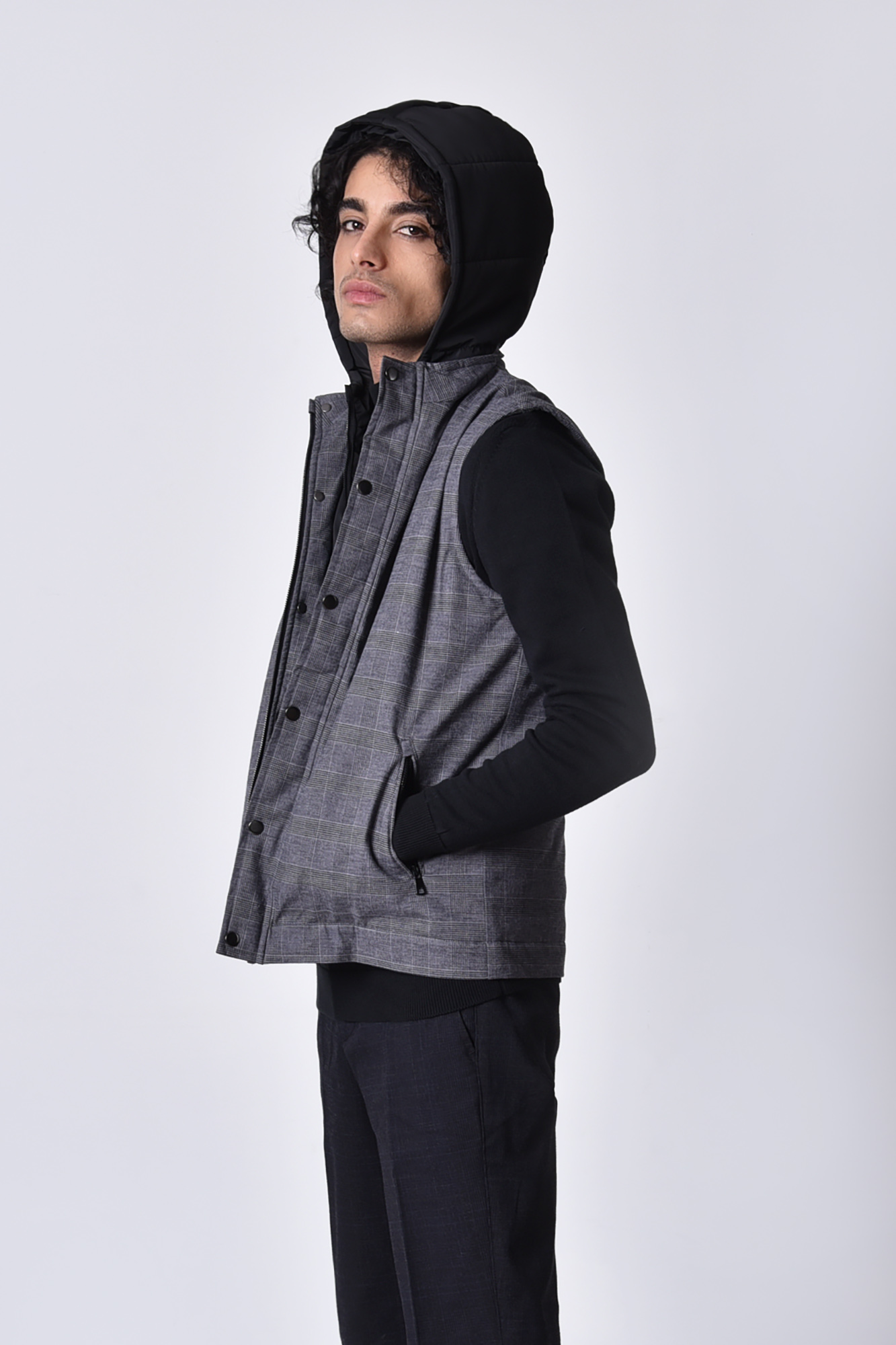 ژیله کلاه دار چهارخانه