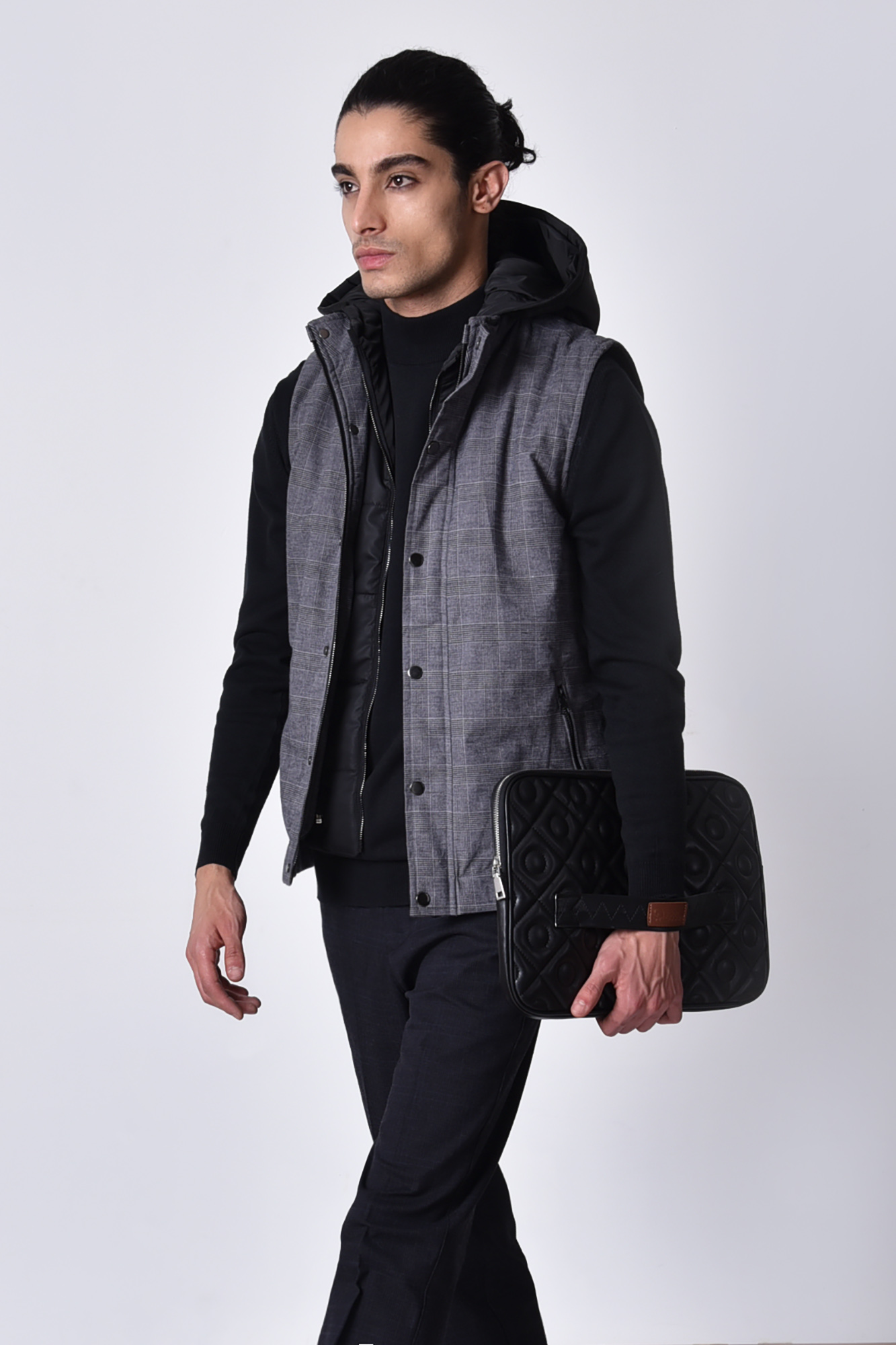 ژیله کلاه دار چهارخانه