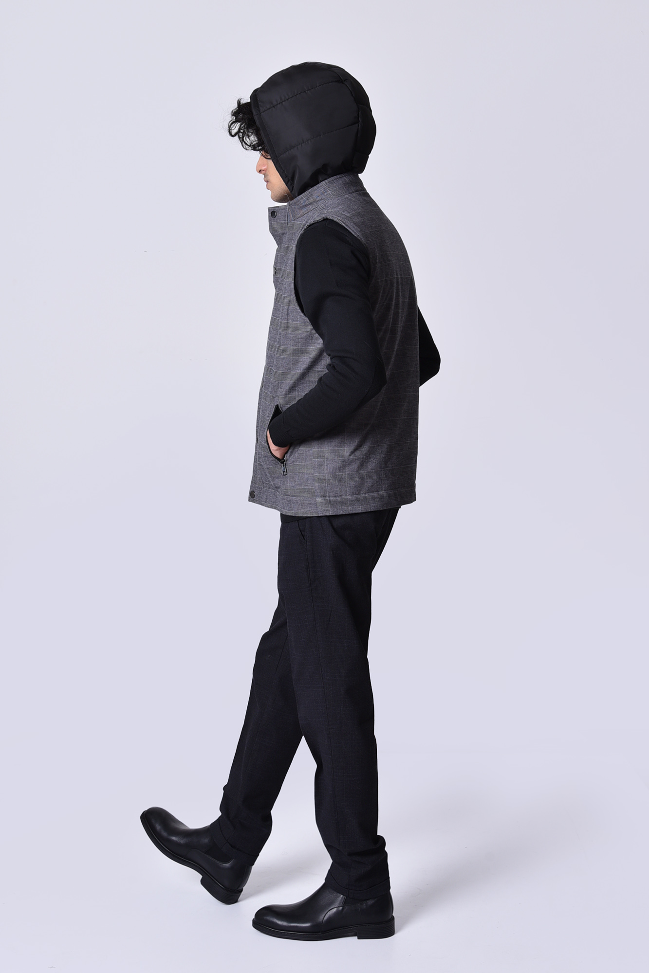 ژیله کلاه دار چهارخانه