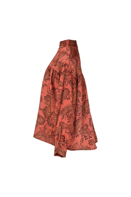 بلوز آستین بلند یقه ایستاده طرحدار