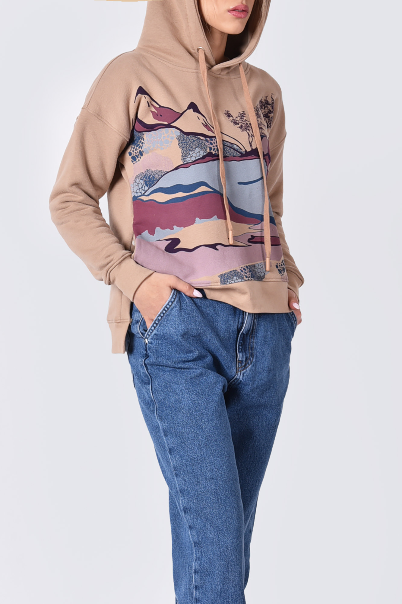 هودی چاپی بغل چاکدار