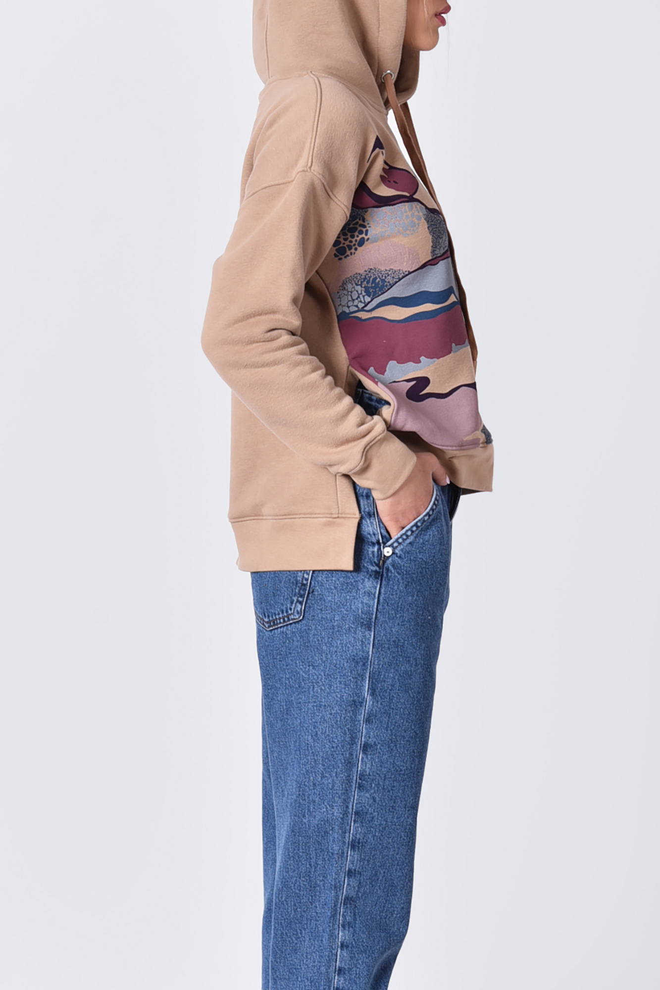 هودی چاپی بغل چاکدار