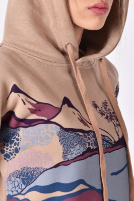 هودی چاپی بغل چاکدار