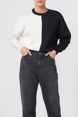 بافت آستین بلند دورنگ