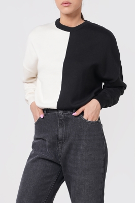 بافت آستین بلند دورنگ