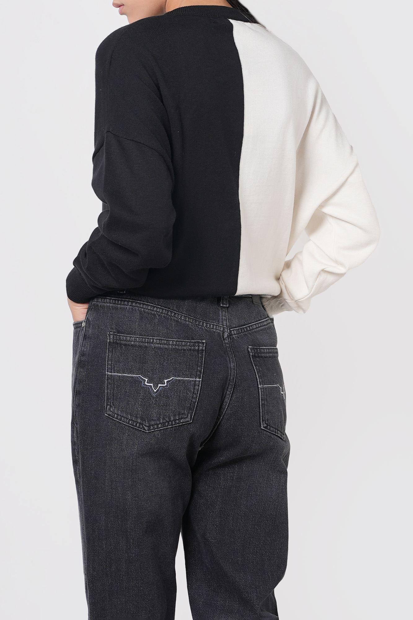 بافت آستین بلند دورنگ