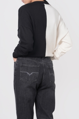 بافت آستین بلند دورنگ