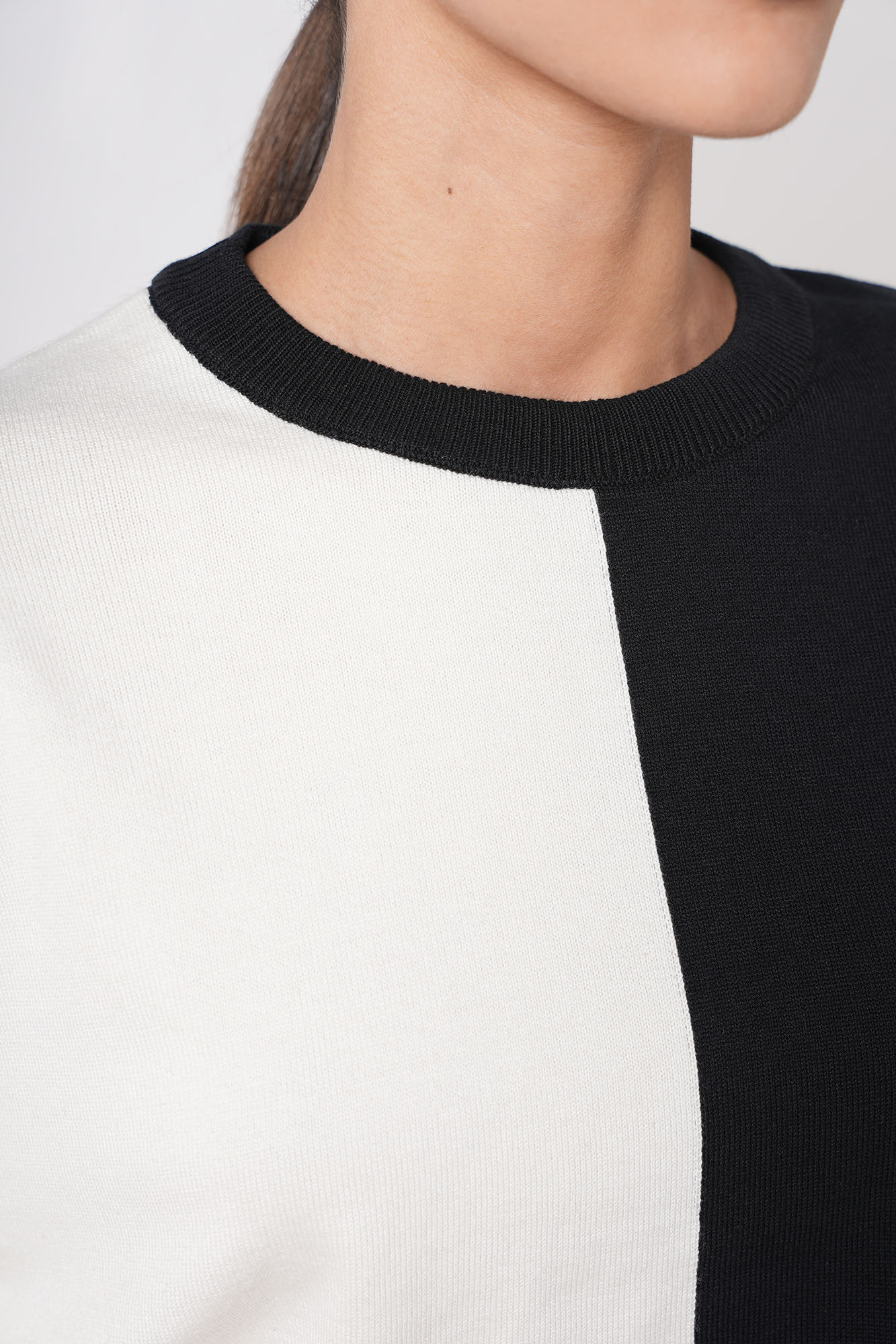 بافت آستین بلند دورنگ