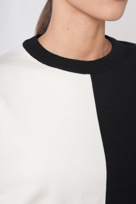 بافت آستین بلند دورنگ