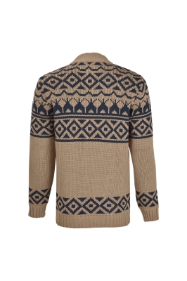 ژاکت ژاکارد طرحدار یقه اسکی