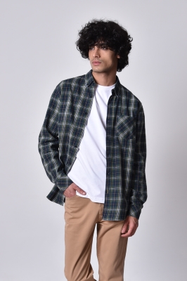 پیراهن آستین بلند پشمی چهارخانه