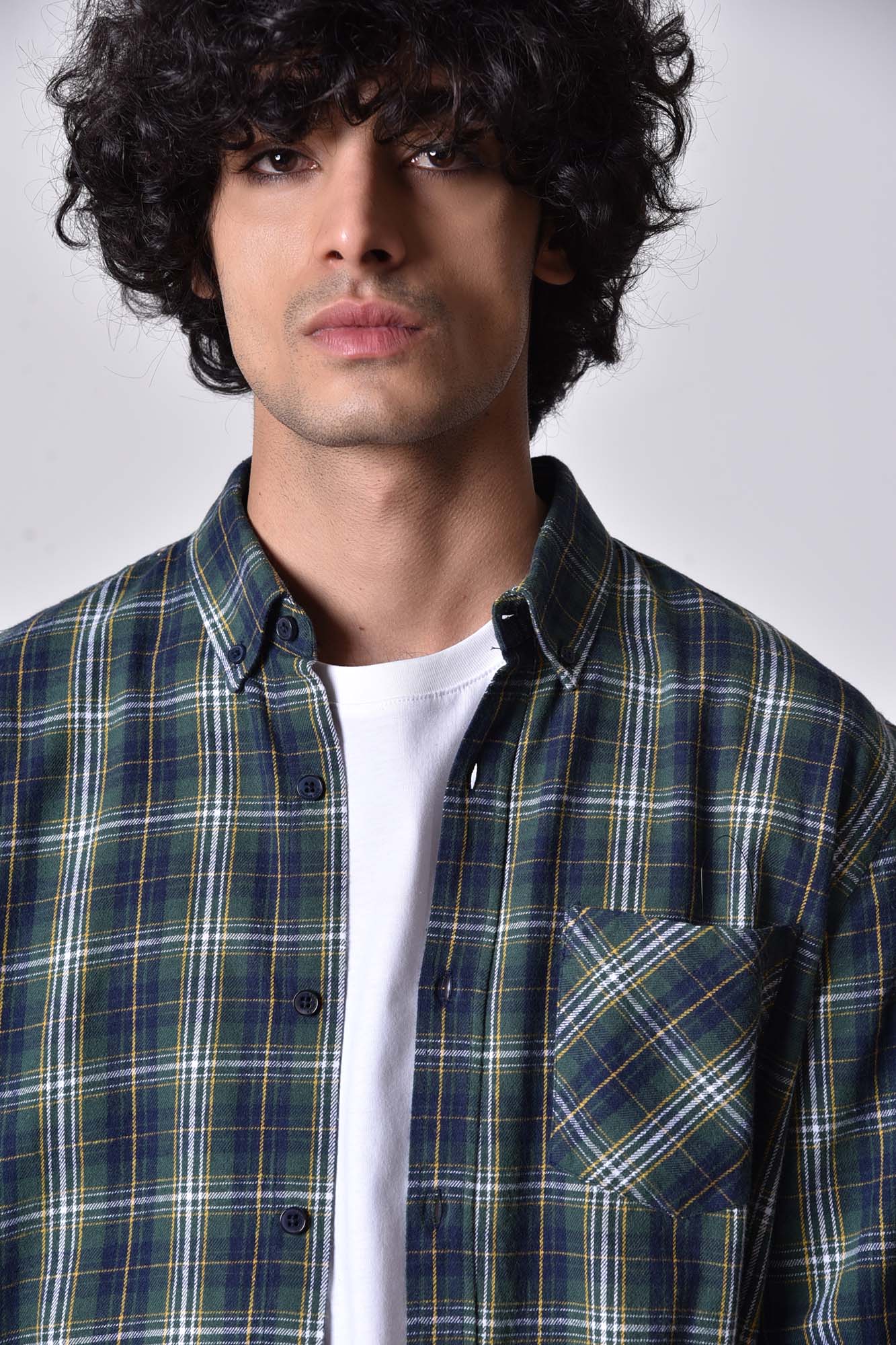 پیراهن آستین بلند پشمی چهارخانه