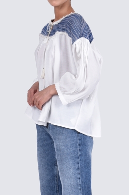 بلوز استین بلند خامه دوزی