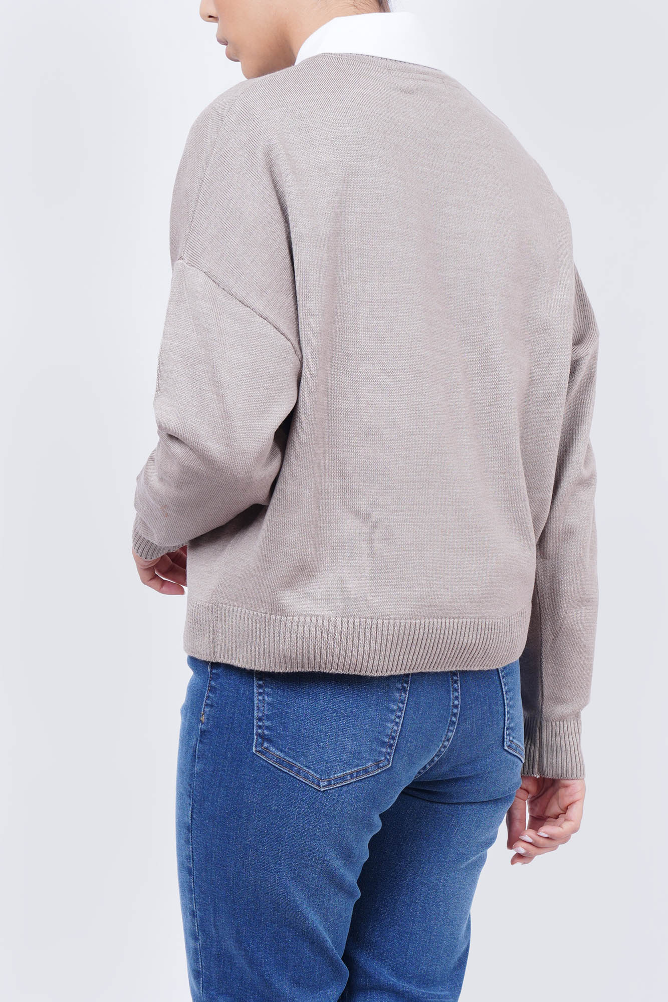 بافت یقه گرد طرحدار