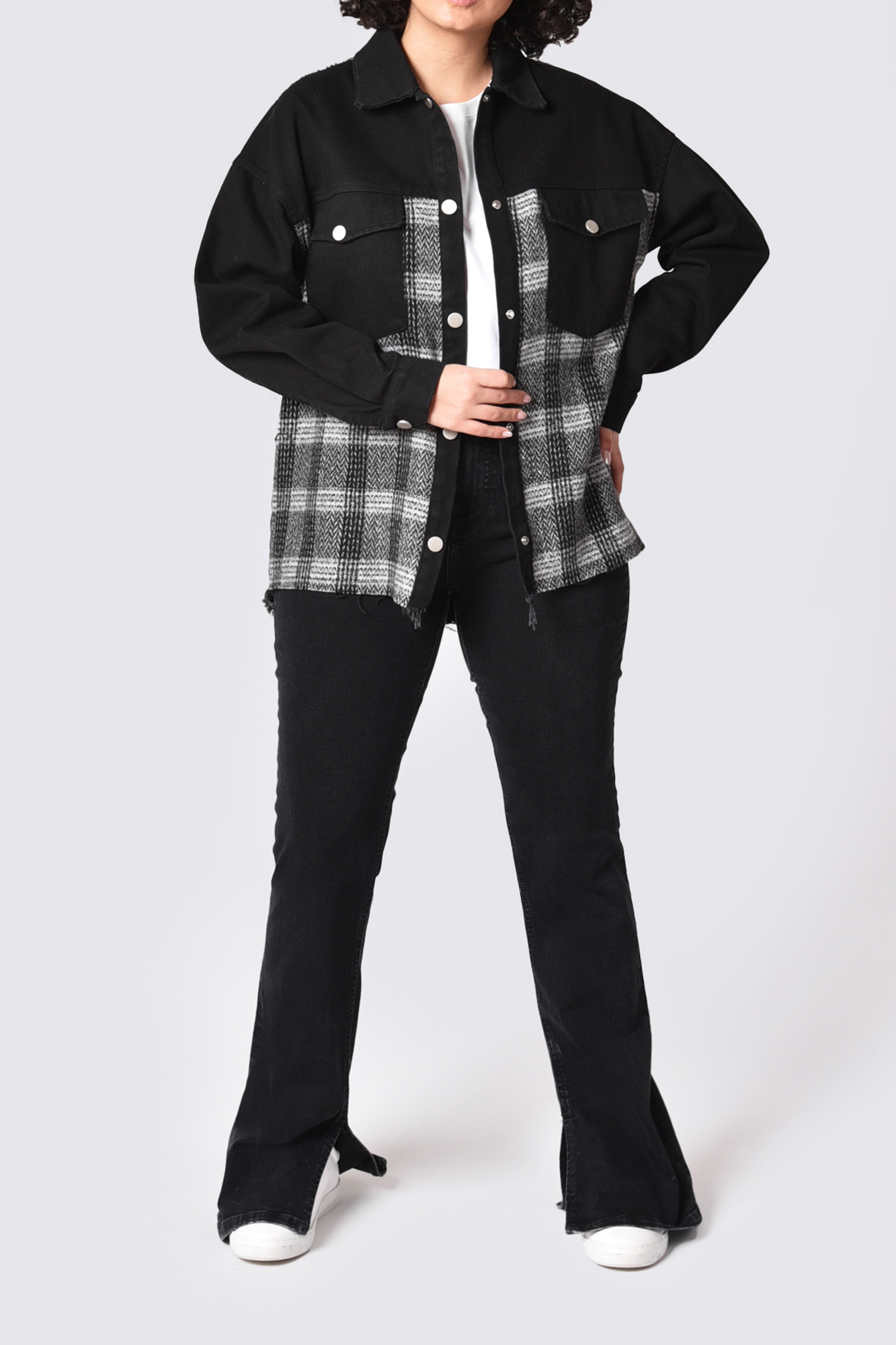 شومیز ترکیبی جین و پشمی